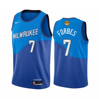 Nike Milwaukee Bucks #7 Bryn Forbes Youth 2021 NBA Finals Bound City Edition Jersey Blue